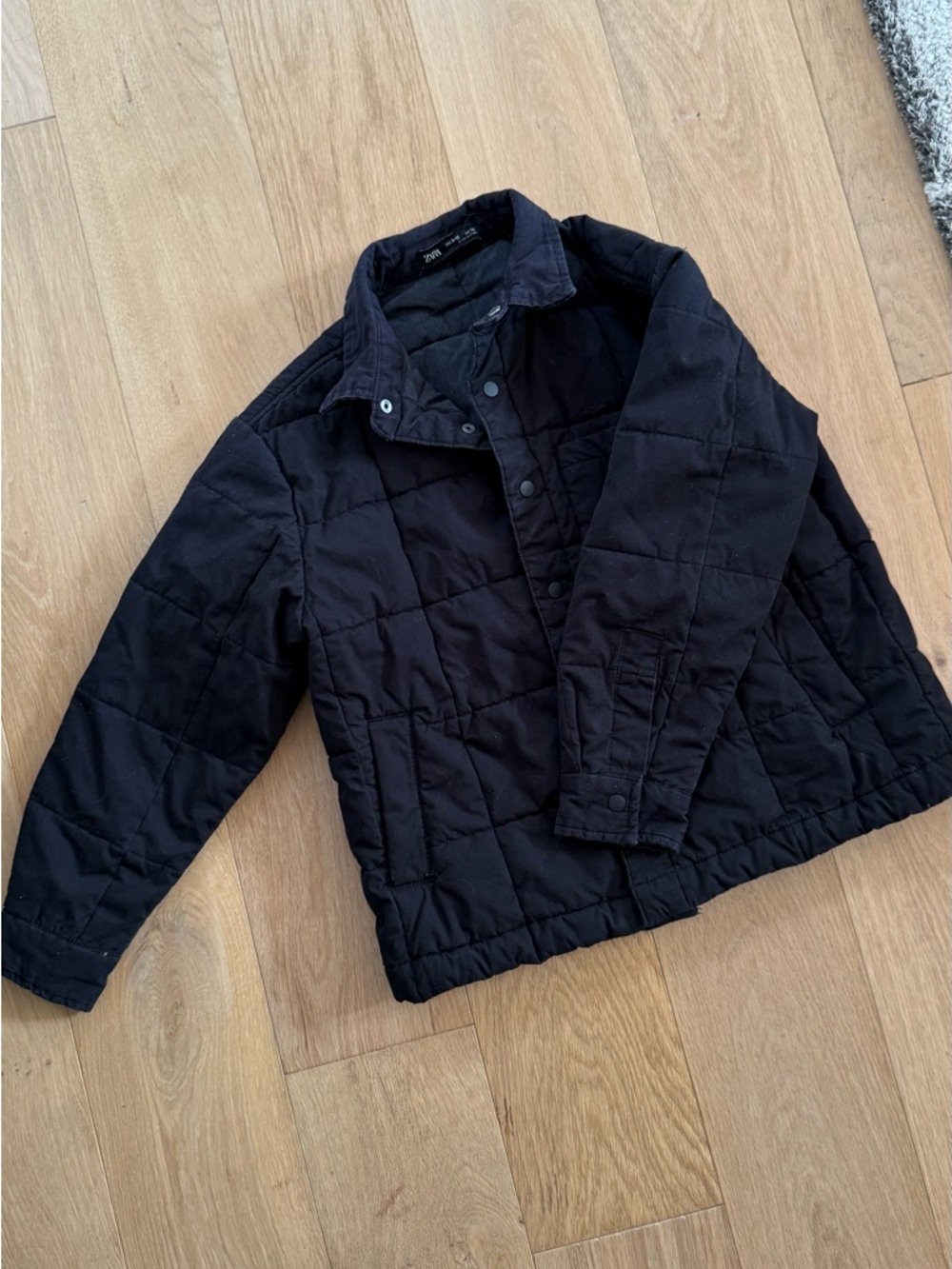 Black Quilted Jacket - Classic Puffer Style